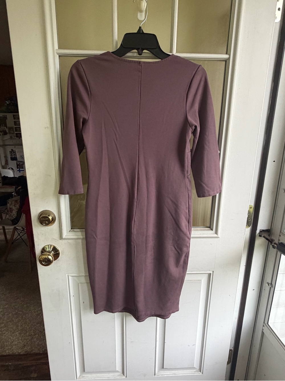 Pinkblush Mauve Long Sleeve Pleated Waist Dress - Picture 2 of 3